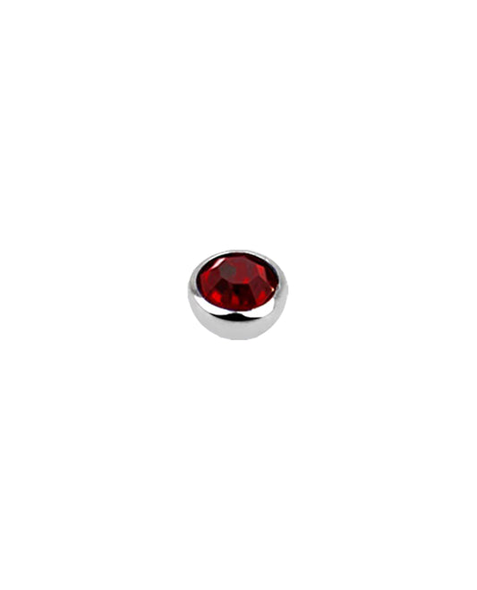 16g - Dark Red- 3mm Gem - Half Ball End