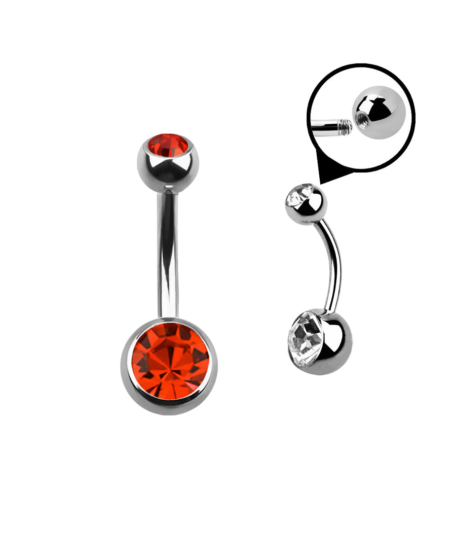 Belly piercing online red