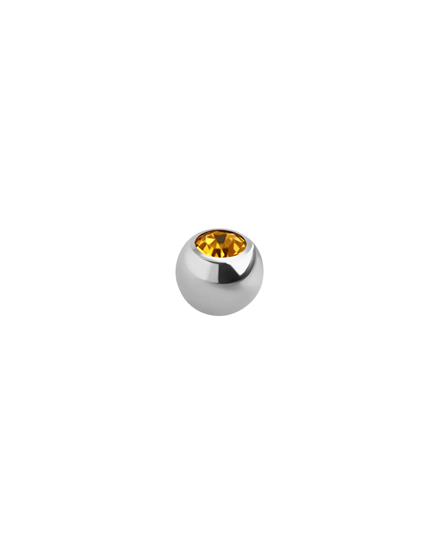 14g - Yellow - Gem Ball End